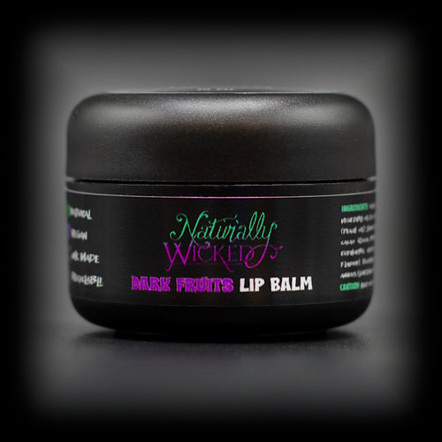 Naturally Wicked Dark Fruits Vegan Lip Balm In Luxury Black Container