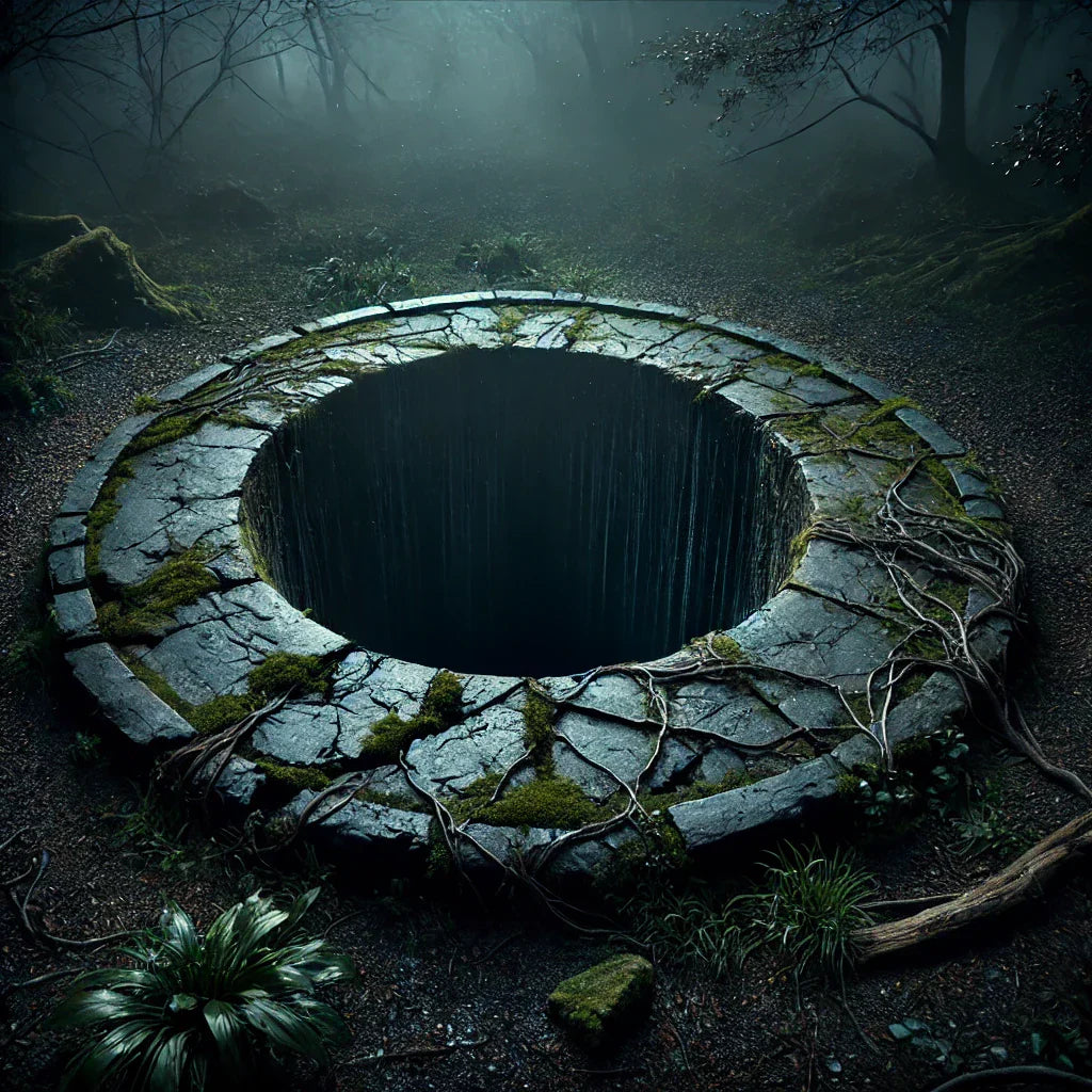 spooky image of a dark cured well