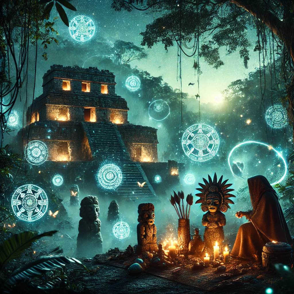 Magical image of the Mayan temples