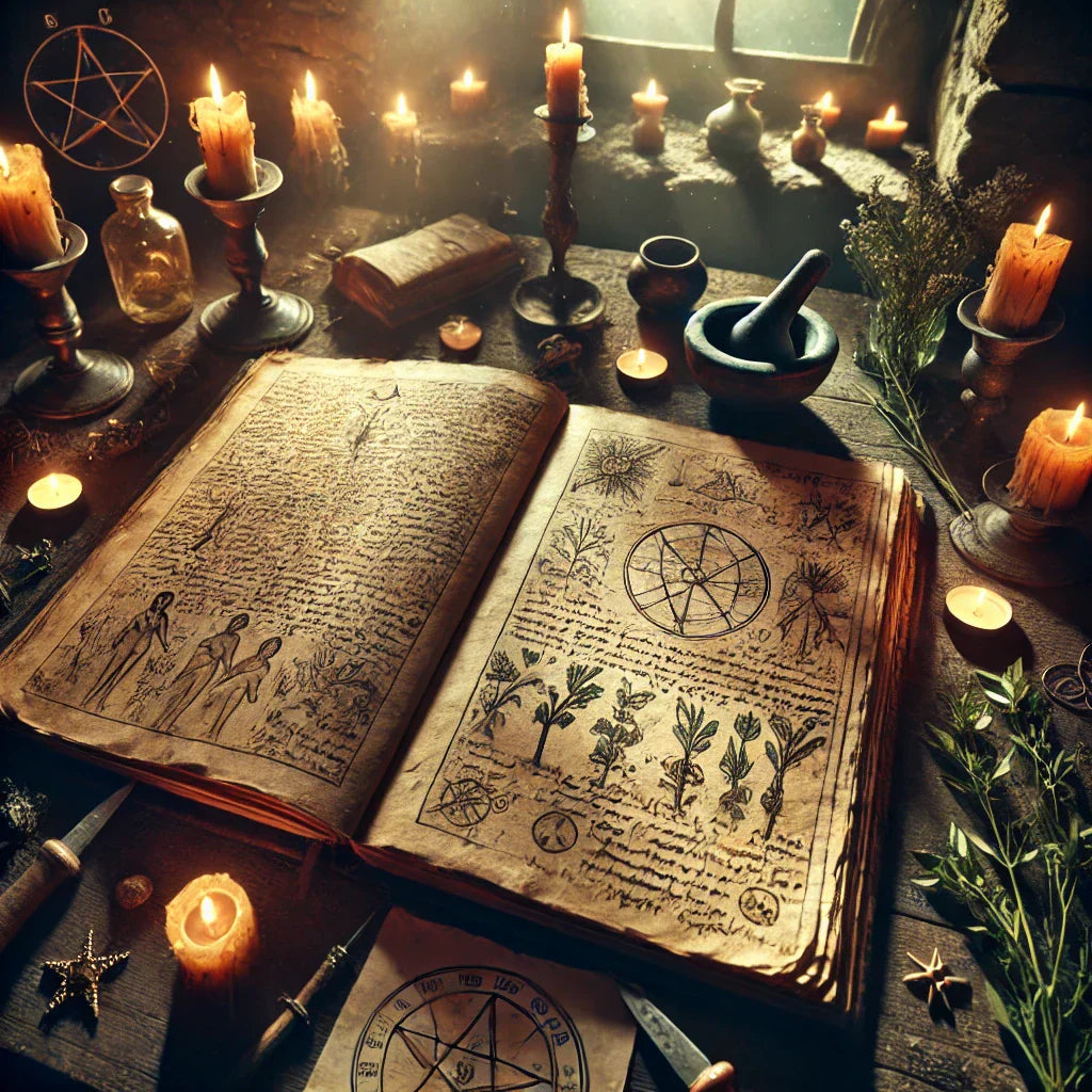 A spooky image of a famous spell book