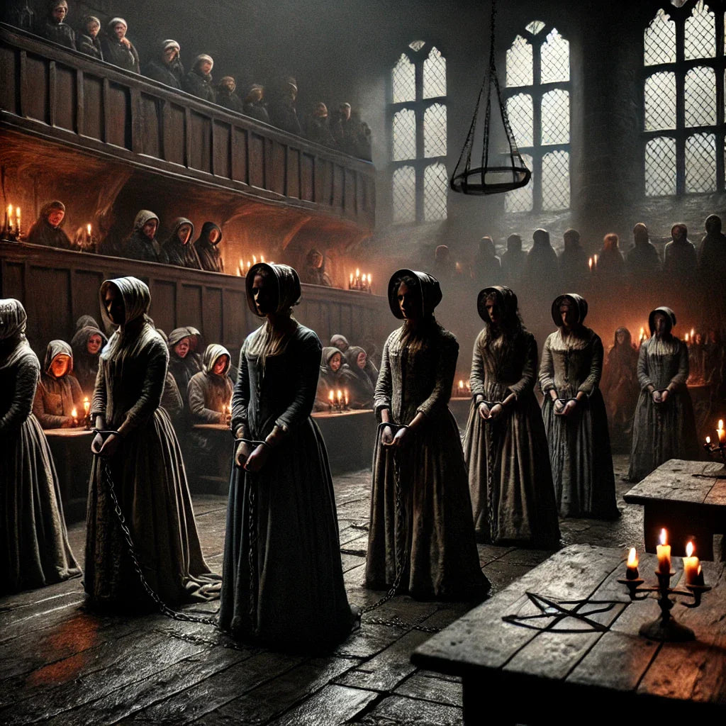 Illustration of the witches of Pendle