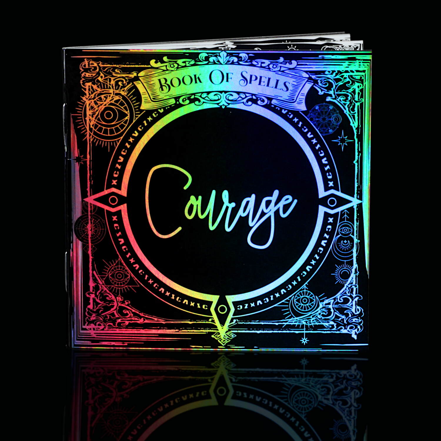 Naturally Wicked Magical, Iridescent Book Of Spells Supplied With The Spellbinding Courage Candle, Crammed With Courage Spells In Multiple Languages.