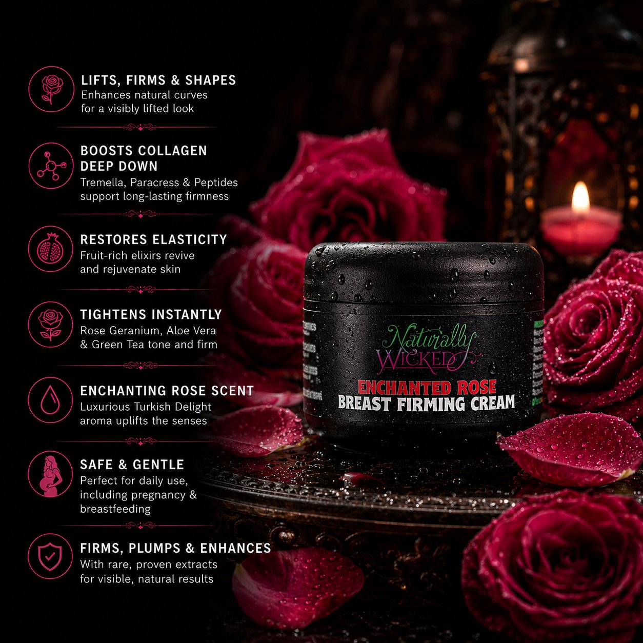 Enchanted Rose Breast Firming Cream | Vegan | Naturally Wicked®