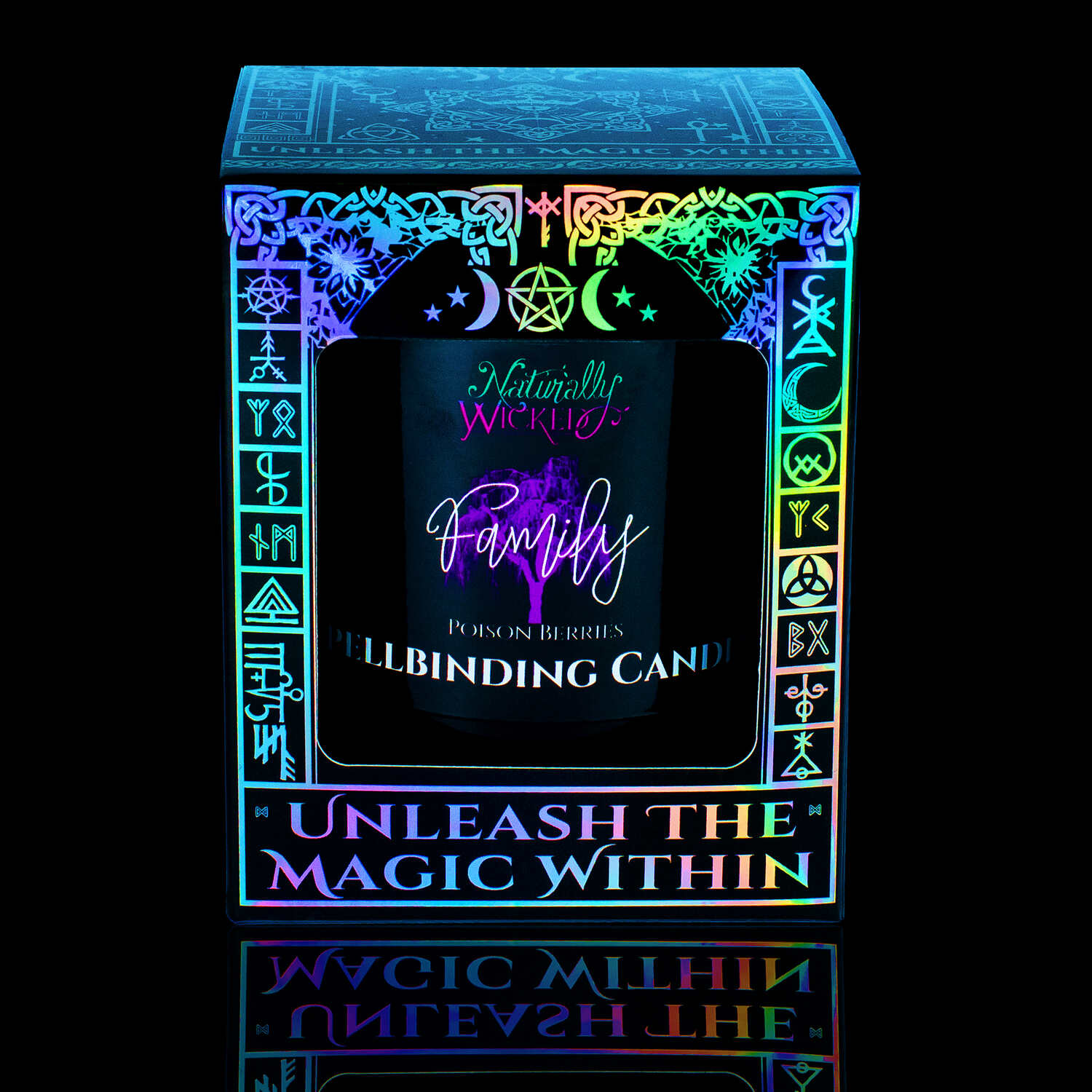 Create The Perfect Spell With The Unique Naturally Wicked Spellbinding Family Candle, Displayed In A Magical, Enchanting Shiny Gift Box, Which Invites Its Witch User To 'Unleash The Magic Within.'