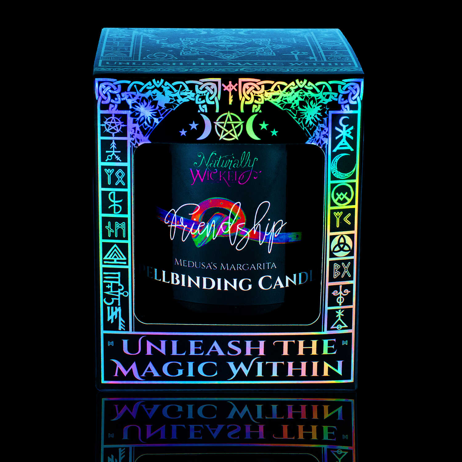 Cast The Perfect Spell With The Unique Naturally Wicked Spellbinding Friendship Candle, Displayed In An Enchanting Iridescent Gloss Gift Box, Which Invites Its User To 'nleash The Magic Within.'