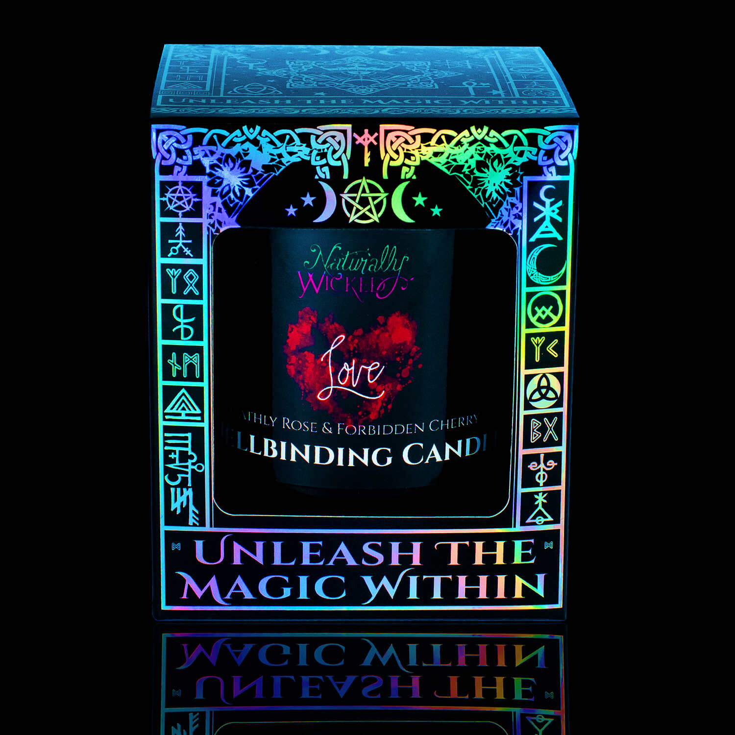 Show your Love And Cast The Perfect Spell With This Unique Spellbinding Love Candle Displayed In A Sleek Iridescent Gloss Gift Box, Which Invites Its User To 'Unleash The Magic Within.'