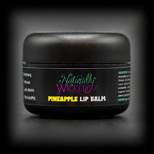 Naturally Wicked Pineapple Lip Balm In Luxury Black Compact Gift Sized Container