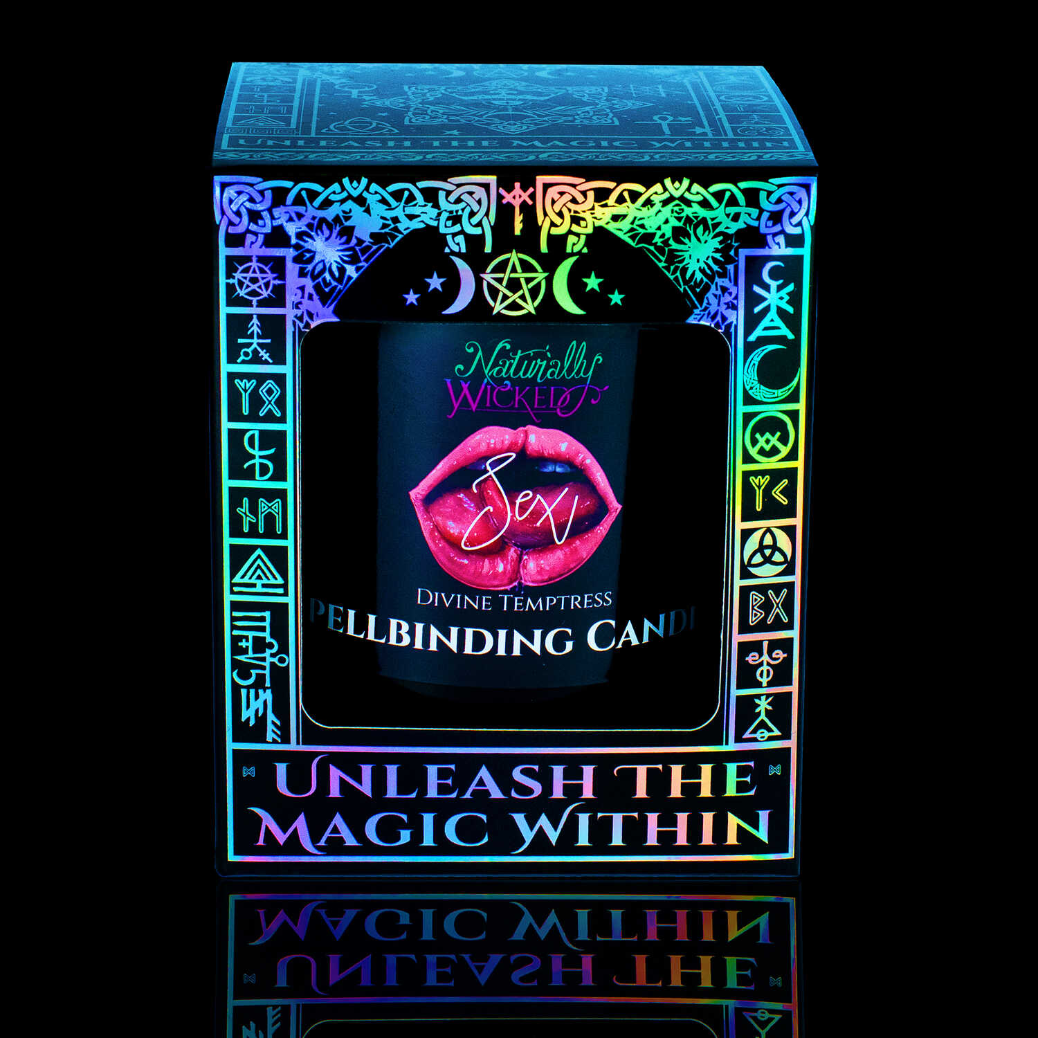 Turn Up The Heat And Cast The Perfect Sexy Spell With The Naturally Wicked Spellbinding Sex Candle, Displayed In A Sleek Iridescent Gloss Gift Box, Which Invites Its User To 'Unleash The Magic Within.'