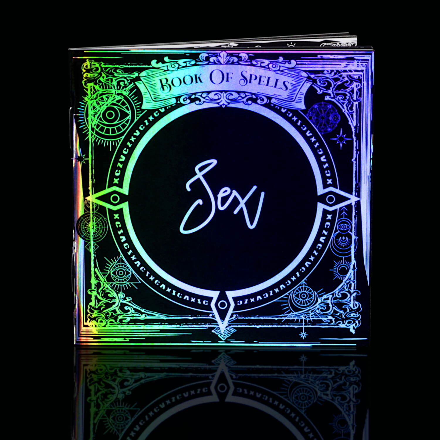 Naturally Wicked Magical Iridescent Book Of Spells, Supplied With The Spellbinding Sex Candle & Complete With Multi Language Sex Spells.