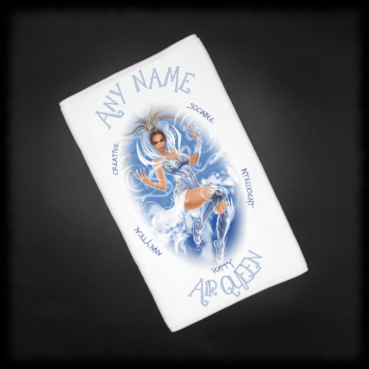 Naturally Wicked Personalised Gift For Her; Wicked Air Queen Towel Gift Customised With Any Name 