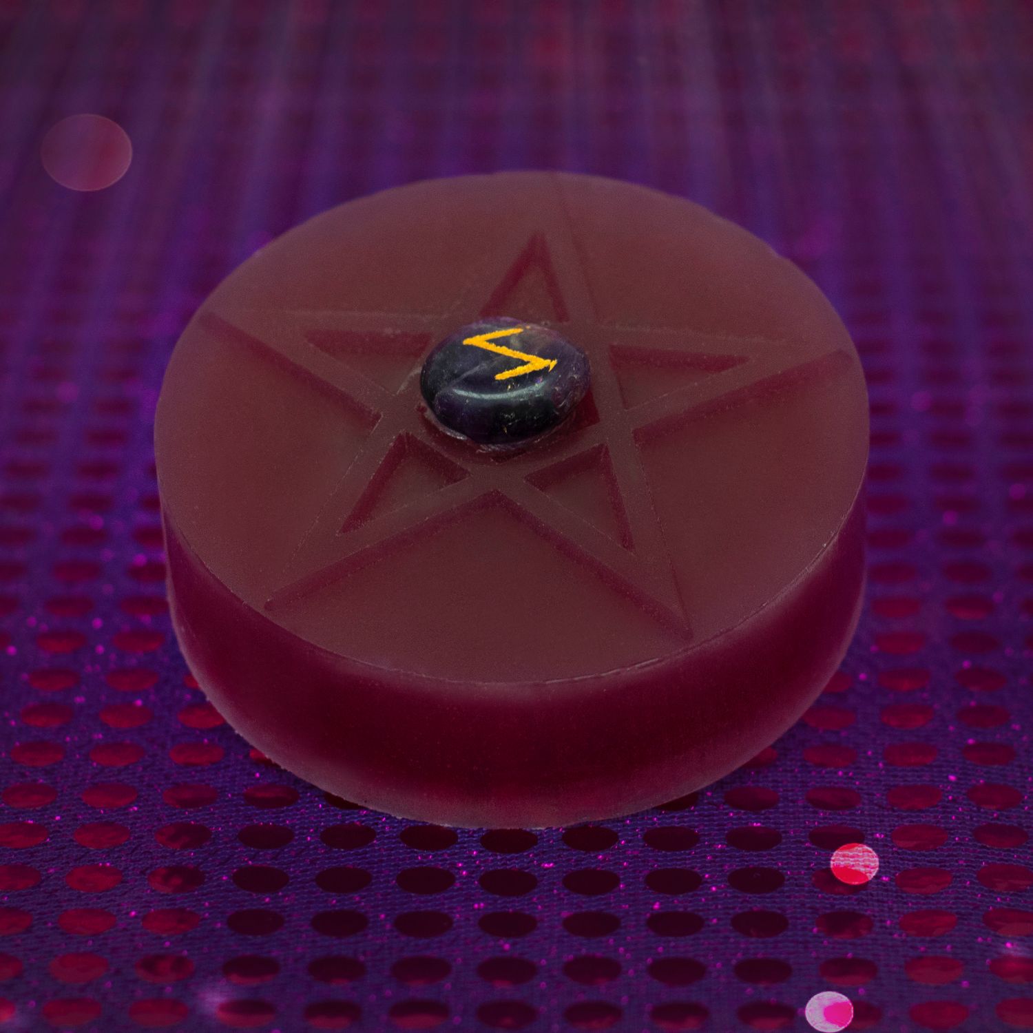 Scenic View Of The Naturally Wicked Fortune Soap For The Entertainer With Amethyst Crystal On Purple Sparkle Background