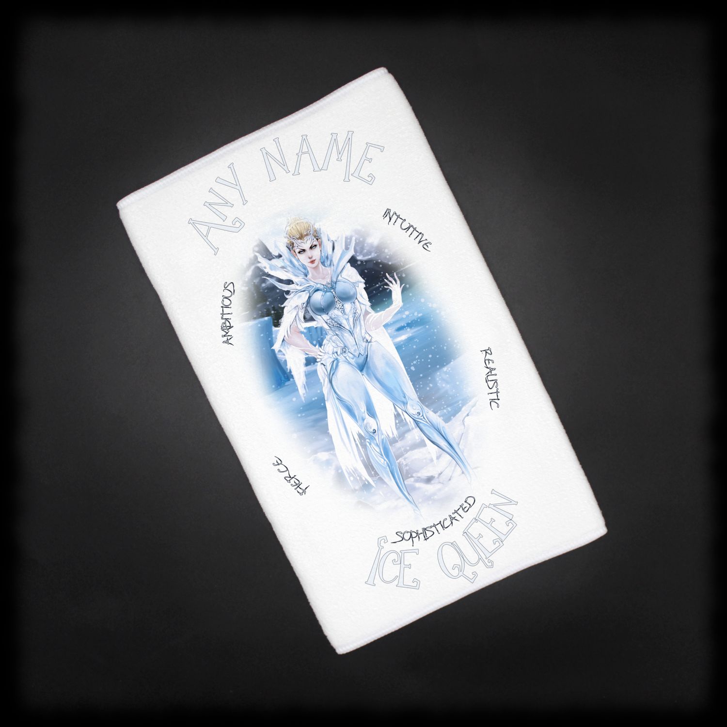 Naturally Wicked Personalised Towel Gift With Wicked Ice Queen On Front - Personalised With Any Name