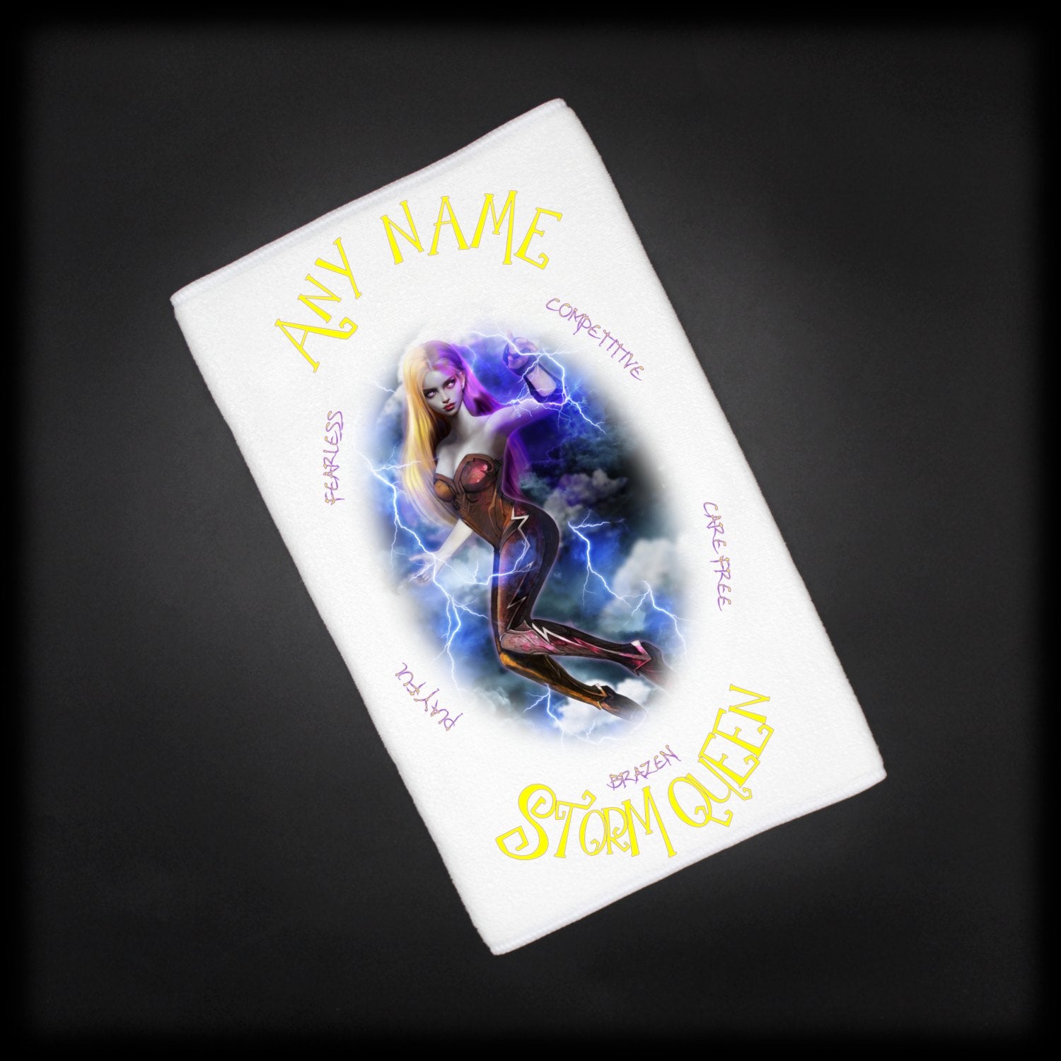 Naturally Wicked Storm Queen Personalised Towel Gift For Her Customised With Any Name